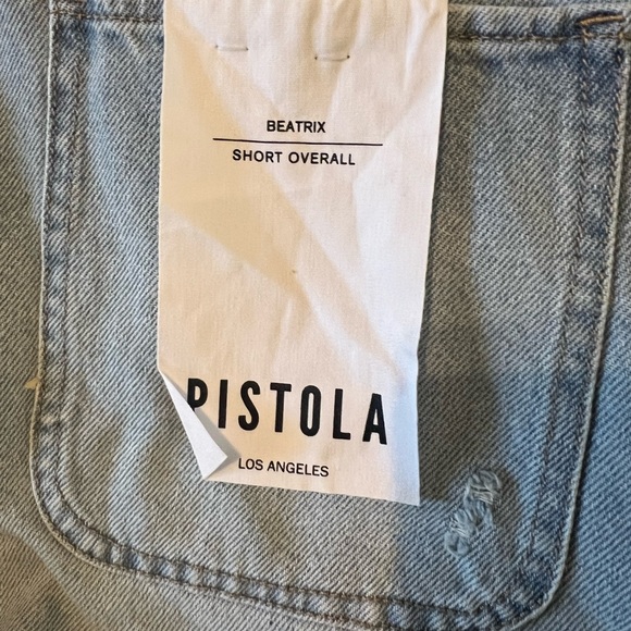 Pistola Denim Beatrix Short Overalls in Surfrider Size Small NWT - Picture 6 of 8
